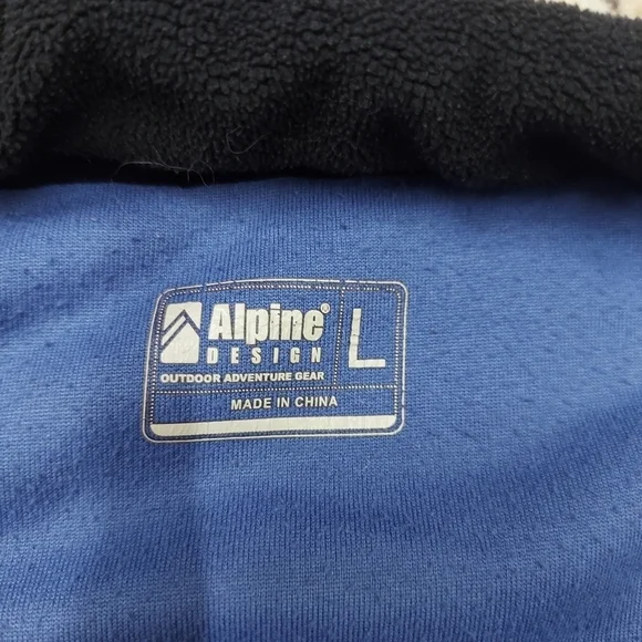 Alpine Design Womens Large 1/4 Zip Fleece Top Blue & Black Shirt - Picture 2 of 12